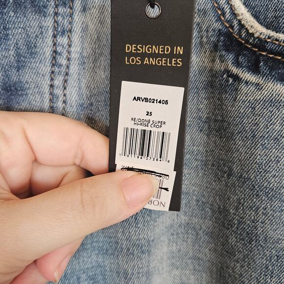 AFRM Re/Done Cyrus High Waist Ankle Jeans Distressed Women's 25 Festival Casual - Picture 8 of 13